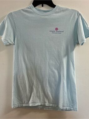 Simply Southern Pastel Blue 100% Cotton Crewneck Tee